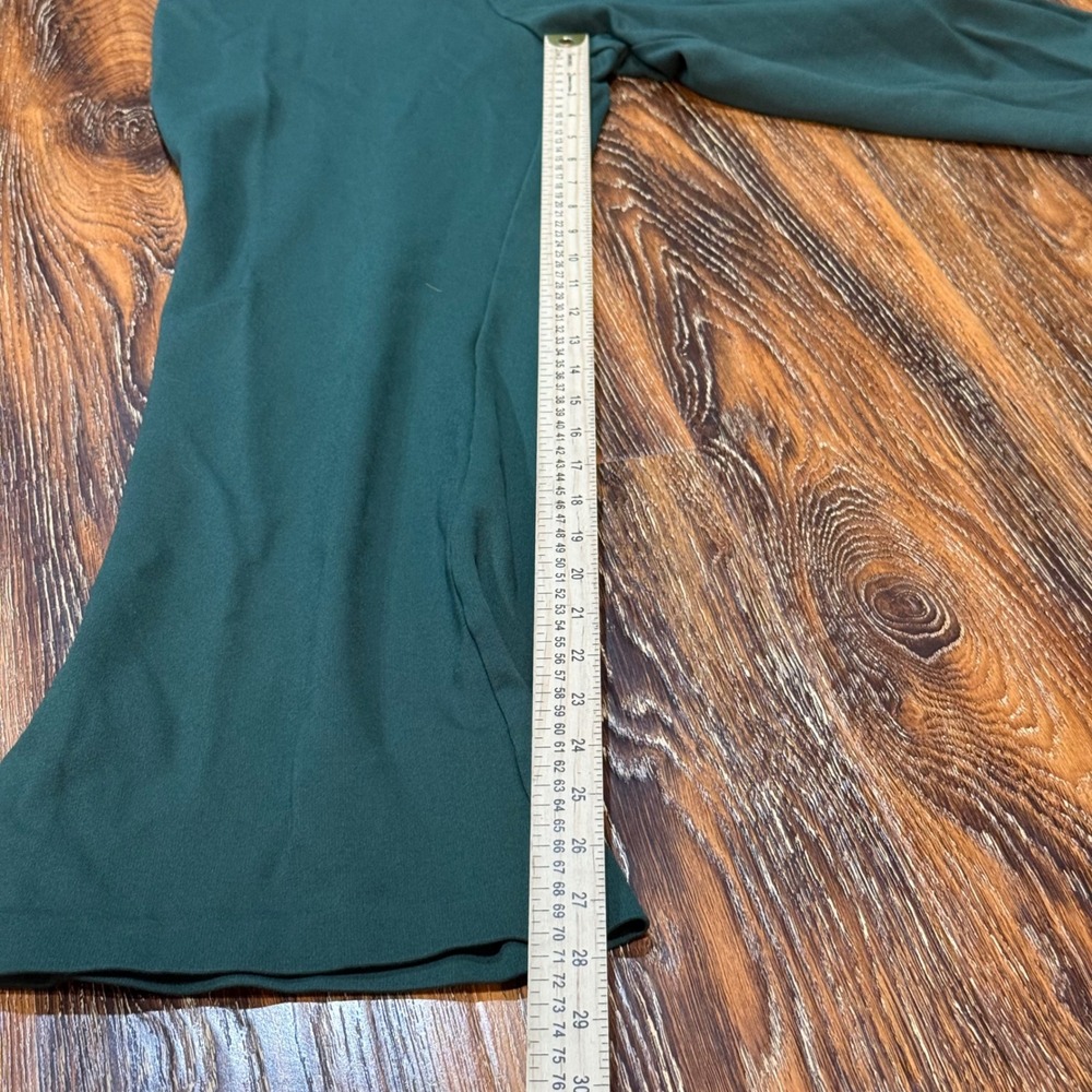 Calvin Klein Womens Forest Green Flare Leg Pull On Ponte Pants Side Slit Small - Picture 7 of 7